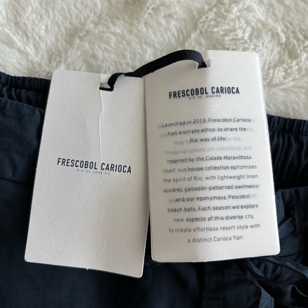 Frescobol Carioca Sergio Lyocell Linen Cotton Blend Shorts in Navy Men’s 34 NEW - Picture 12 of 16